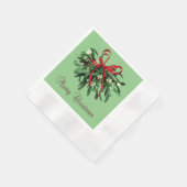Merry Kerstmis Mistletoe Paper Coined Napkins Servet (Hoek)