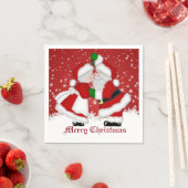 Merry Kerstmis Mistletoe Santa Napkin Servet (Insitu)