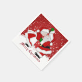 Merry Kerstmis Mistletoe Santa Napkin Servet (Hoek)
