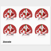 Merry Kerstmis Mistletoe Santa Stickers (Vel)