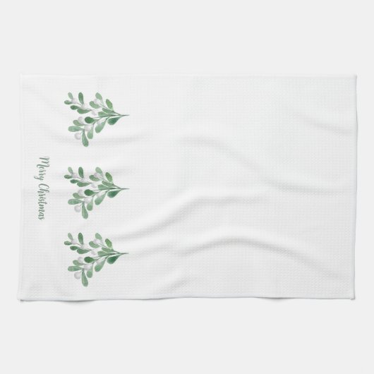 Merry Kerstmis Mistletoe Theedoek (Horizontaal)