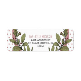 Merry Kerstmis Mistletoe WreatReturn Address Etiket