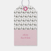 Merry Kerstmis Mode Houndstooth Pattern Santa Cadeaulabel (Achterkant)