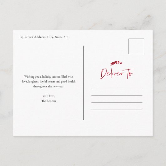 Merry Kerstmis Modern 5 Foto Collage Feestdagenkaart (Achterkant)