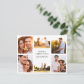 Merry Kerstmis Modern 6 Foto Collage Feestdagenkaart (Staand voorkant)