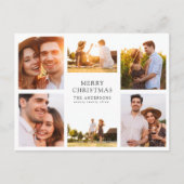 Merry Kerstmis Modern 6 Foto Collage Feestdagenkaart (Voorkant)