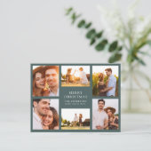 Merry Kerstmis Modern 6 Foto Collage Feestdagenkaart (Staand voorkant)