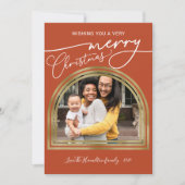 Merry Kerstmis Modern Calligraphy Arch Lijst Holi Feestdagenkaart (Voorkant)