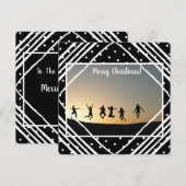 Merry Kerstmis Modern Foto Black White Feestdagenkaart (Voorkant / Achterkant)