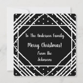 Merry Kerstmis Modern Foto Black White Feestdagenkaart (Achterkant)