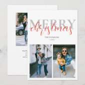 Merry Kerstmis Modern Foto Feestdagenkaart (Voorkant / Achterkant)