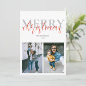 Merry Kerstmis Modern Foto Feestdagenkaart (Staand voorkant)