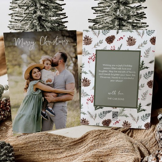 Merry Kerstmis Modern Foto Feestdagenkaart