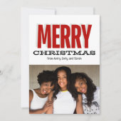 Merry Kerstmis Modern-fotokaart Kaart (Voorkant)