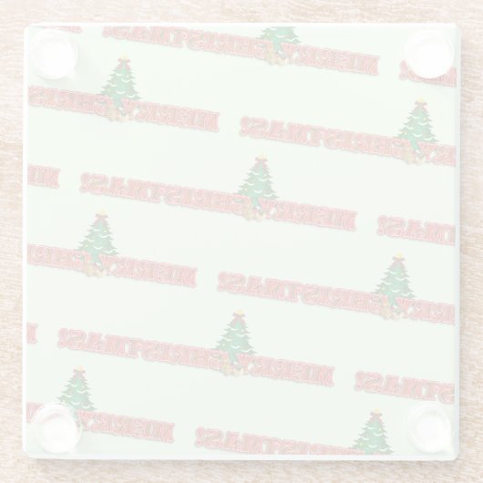 Merry Kerstmis Modern Gift Glazen Onderzetter (Achterkant)