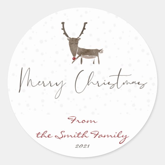 Merry Kerstmis Modern Gift Stickers (Voorkant)