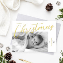 Merry Kerstmis Modern Gold Script-foto