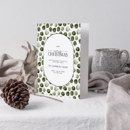 Merry Kerstmis Modern Green Stippen Foto Feestdagen Kaart