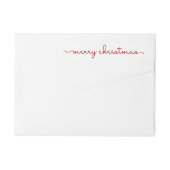 Merry Kerstmis Modern Hand Lettered Wrap Etiket (Achterkant)