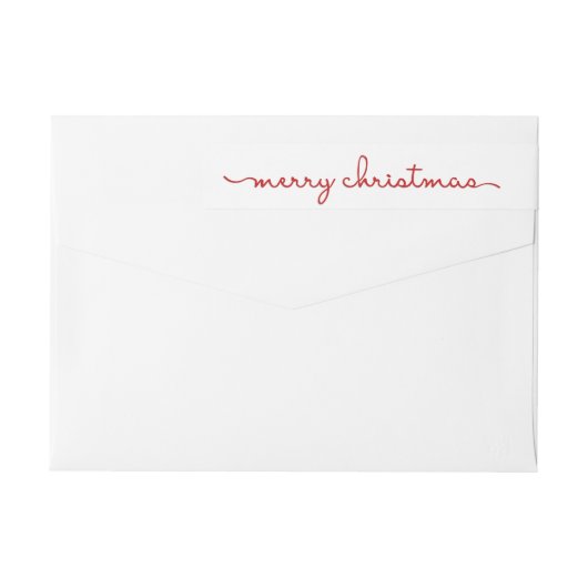 Merry Kerstmis Modern Hand Lettered Wrap Etiket (Achterkant)