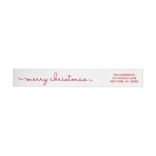 Merry Kerstmis Modern Hand Lettered Wrap Etiket (Individueel)