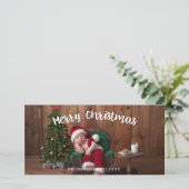 Merry Kerstmis Modern Holiday Fotokaart Feestdagenkaart (Staand voorkant)