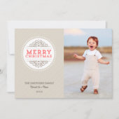 Merry Kerstmis Modern Holiday Fotokaart Feestdagenkaart (Voorkant)