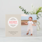 Merry Kerstmis Modern Holiday Fotokaart Feestdagenkaart (Staand voorkant)