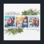 Merry Kerstmis Modern Holly Berry Photo Magnet<br><div class="desc">Viel de heerlijkste tijd van het jaar met onze prettige kerst moderne Holly Berry-fotomagneet! Deze prachtige kaart bevat een verbluffend collage van drie foto's samen met de moderne waterverf groen en feestelijke holly berry-motieven. De perfecte manier om je vrienden en geliefden een vakantiewenk te sturen, is deze kaart zeker om...</div>