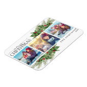 Merry Kerstmis Modern Holly Berry Photo Magnet Magneet (Linkerzijde)