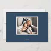 Merry Kerstmis Modern Lijst Blue Letters Feestdagenkaart (Achterkant)