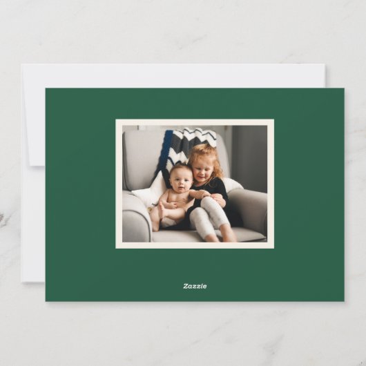 Merry Kerstmis Modern Lijst Green Letters Feestdagenkaart (Achterkant)