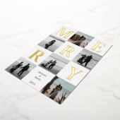 Merry Kerstmis Modern Multi Photo Design Folie Feestdagenkaart (Gedraaid)