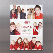 Merry Kerstmis Modern Photo Collage Magnet Card
