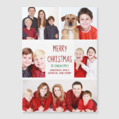 Merry Kerstmis Modern Photo Collage Magnet Card (Voorkant)