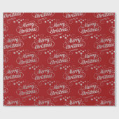 Merry Kerstmis Modern Red Calligraphy Script Cadeaupapier (Vlak)