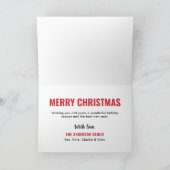 Merry Kerstmis Modern Red Photo Collage Feestdagen Kaart (Binnen)