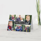 Merry Kerstmis Modern Red Pset Photo Collage Feestdagen Kaart (Voorkant)