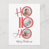 Merry Kerstmis Modern Santa Cute Typography Foto Feestdagenkaart (Voorkant)