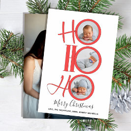 Merry Kerstmis Modern Santa Cute Typography Foto Feestdagenkaart