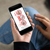 Merry Kerstmis Modern Santa Cute Typography Foto Feestdagenkaart