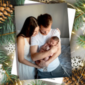 Merry Kerstmis Modern Santa Cute Typography Foto Feestdagenkaart