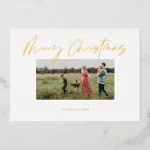 Merry Kerstmis Modern Scrip Folie Feestdagenkaart (Voorkant)