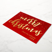 Merry Kerstmis Modern Script Non-Foto Folie Feestdagenkaart (Gedraaid)