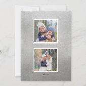 Merry Kerstmis Modern Silver Script Photo Collage Feestdagenkaart (Achterkant)