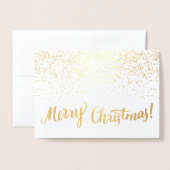 Merry Kerstmis Modern Typografie Script Sparkle Folie Kaarten (Voorkant met envelop)