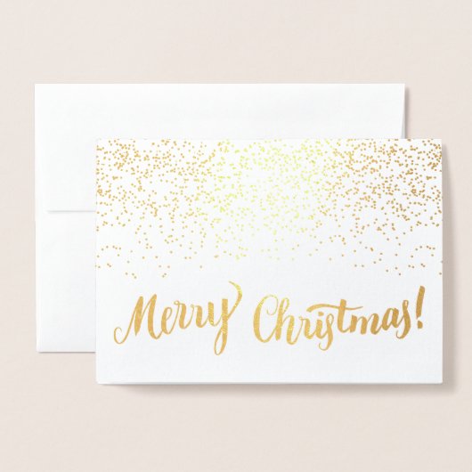 Merry Kerstmis Modern Typografie Script Sparkle Folie Kaarten (Voorkant met envelop)