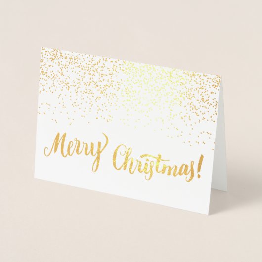 Merry Kerstmis Modern Typografie Script Sparkle Folie Kaarten (Voorkant)