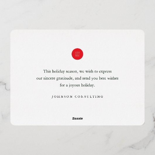 Merry Kerstmis Modern Winter Snow Village Folie Feestdagenkaart (Achterkant)