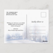 Merry Kerstmis Moderne PHOTO-groet in penseelscrip Briefkaart (Achterkant)